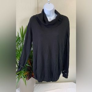 Sold…New Directions Cowl Neck Black Sweater with Decorative Sleeves.
